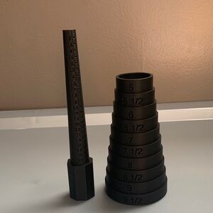 Black Ring and Bracelet Sizer Set